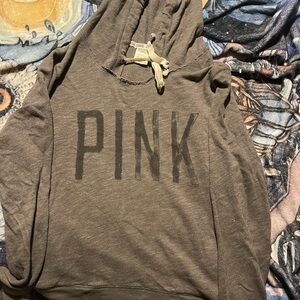 Victoria's Secret Gray Hoodie with Pink Logo
